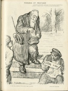 シャルル・レアンドル（1862-1934）によるイラスト（『Le Rire』31/12/21号） - 理論と実践 - ノーベル賞 - レニン、フランス・アナトール 作： Charles Leandre