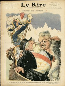 Le Rire誌の表紙を飾るCharles Leandre（1862-1934）のイラスト、20/08/10 - 伯爵夫人のファリエール - イタリア, 共和国大統領, シャポー, 身分証明書, ヴェネツィア - Fallieres Armand (1841-1931) 作： Charles Leandre
