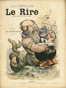 2009年9月25日発行の「Le Rire」誌の表紙に掲載されたCharles Leandre (1862-1934)のイラスト - A master-queux - Marine Marine Balneaire - Cheron Henry (1867-1936), Sirene 作： Charles Leandre