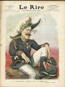 シャルル・ルアンドル（1862-1934）が「Le Rire」誌の表紙に描いたイラスト、27/09/13 - コンスタンティン・フィールドマーシャル - ドイツ・プロイセン、先の尖ったヘルメット、軍隊、ギリシャ - ブルガリアのフェルディナンド（1816-1948）、コンスタンティン・コンスタンティン・ファースト（1868-1923） - 靴の磨き方 作： Charles Leandre