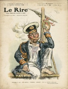 シャルル・ルアンドル（1862-1934）のイラストが「Le Rire」誌の表紙に、10年5月28日に掲載されました - イギリス, フォリ, 海上, 海辺, 喫煙, タバコ - ジョージ5世（1865-1936 作： Charles Leandre