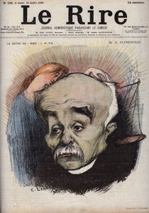 ジョルジュ・クレマンソー（1841-1929）の肖像 - バランスは、クレマンソーから金銭を受け取った新聞「ラ・ジャスティス」とそのディレクター、コルネリウス・ヘルツを指している - 7月30日付の「ル・リール」紙に掲載されたシャルル・レアンドル（1862-1934）による風刺画 作： Charles Leandre