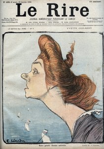 歌手イヴェット・ジルベール（1865-1944）の肖像 - シャルル・レアンドル（1862-1934）による漫画（1月29日付「Le Rire」紙）。 作： Charles Leandre
