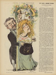 アンリ・ラベタンの演出は、サラ・ベルナール劇場でヴァレンヌを演じます。ル・リールのイラスト 作： Charles Leandre