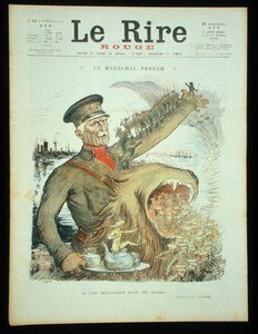Le Rire Rouge」の表紙「The British Lion Roars Men」。 作： Charles Leandre