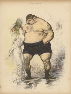 愛のための闘争。柔らかさと強さ（カラーリトグラフ 作： Charles Leandre