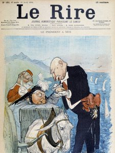 ニースでのヴィクトリアとフェリックス・フォール - レアンドルによる、1898年4月23日付「Le Rire」紙の記事より 作： Charles Leandre