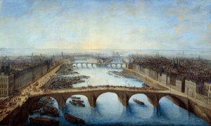 1741年にポン・ロワイヤル越しに撮影されたパリの騎馬像 絵画：シャルル・グレーヴンブロック（? -1758） 1741年 日0,96x1,62 m Paris, musee Carnavalet - 1741年にポン・ロワイヤル越しに撮影されたパリの全景。シャルル・グレーベンブロックの絵画（?