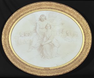 ジョンミルトン（1608-74）によるコムスの979〜995行目（油彩と鉛筆、キャンバス）を示すシーン 作： Charles Lock Eastlake