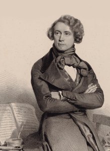 チェロ奏者で作曲家の Adrien-François Servais 1807-1866 の肖像、1838 年。 作： Charles Louis Baugniet