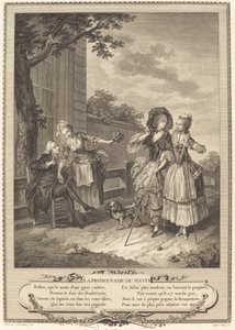 朝のお散歩 作： Charles Louis Lingée after Sigmund Freudenberger