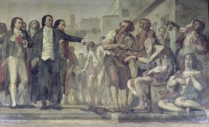 フィリップピネル1745-1826は1793年にパリのビセトルの亡命施設で鎖から狂人を解放しました。1840-50年頃163956のキャンバスに油彩