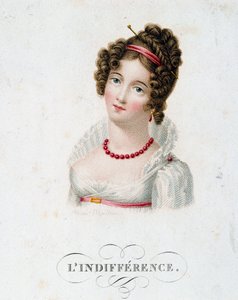 無関心 ファッションに身を包んだ若い女性 第一帝政期。リトグラフ ヴィクトル・モーデュイット（1788-？ 19世紀 パリ 装飾美術 作： Charles Louis Victor Mauduit