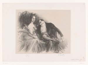 眼鏡をかけた男性が若い女性を見る Le défloreur et la demi-vierge