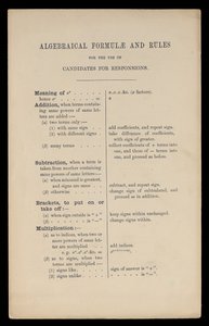 オックスフォード大学出版局、回答候補者の使用に関する代数式と規則 作： Charles Lutwidge Dodgson