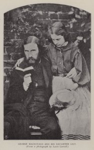 ジョージ・マクドナルドと娘のリリー（モノクロ写真 作： Charles Lutwidge Dodgson