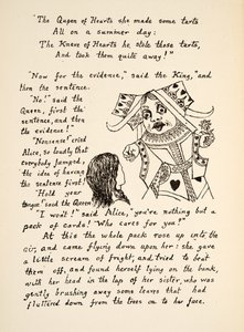 レッドクイーンは、パブのAlices Adventures Under Groundのイラストである「アリスに舌をかざす」と言っています。 1886（ファクシミリ）