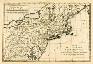 ギヨーム・レイナル著「地球のすべての既知の部分のアトラス」（1713-96）からアメリカの北東海岸、JLペレット、ジュネーブ、1780