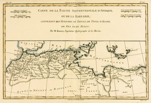 トリポリ、チュニス、アルジェの王国を含む北アフリカ。ギョーム・レイナル（1713-96）による地球のすべての既知の部分のアトラスからのフェズとモロッコは、ジュネーブ、1780年（カラー