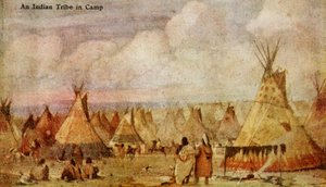 ネイティブアメリカンのキャンプ 作： Charles Marion Russell