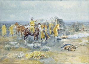 雨の朝、1904 作： Charles Marion Russell