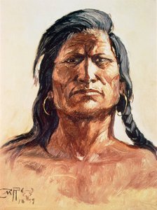 ショショーン族の部族長 作： Charles Marion Russell