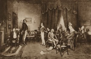 ロバート・バーンズとサー・ウォルター・スコットの会合、エジンバラ (litho) 作： Charles Martin (after) Hardie