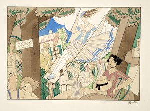スイング、スポーツ＆エンターテイメント、パブから。 1914（ステンシルプリント） 作： Charles Martin