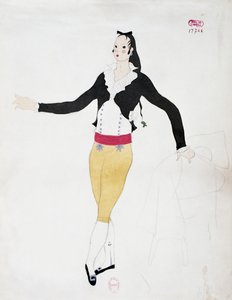ジョアッキーノ・ロッシーニ作「セビリアの理髪師」のフィガロの衣装、チャールズ・マーティン（1884-1934）によるスケッチ