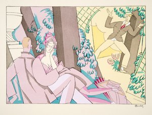 浮気、スポーツ＆エンターテイメント、パブから。 1914（ステンシルプリント） 作： Charles Martin
