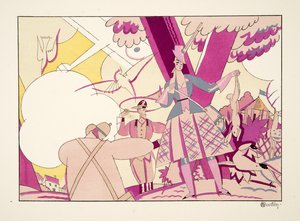 La Chasse、スポーツ＆エンターテイメント、パブ。 1914（ステンシルプリント） 作： Charles Martin