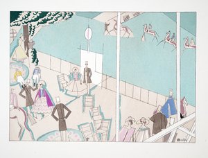 スポーツ＆エンターテイメント、パブからのレコース。 1914（ステンシルプリント） 作： Charles Martin