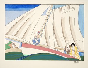 スポーツ＆エンターテイメント、パブからヨット。 1914（ステンシルプリント） 作： Charles Martin