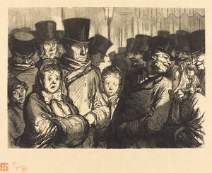 真夜中の大通りdu寺院 作： Charles Maurand after Honoré Daumier