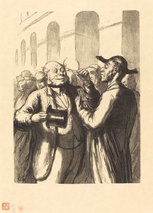 万国博覧会 改札口での写真鑑賞 作： Charles Maurand after Honoré Daumier