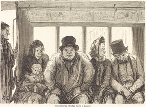 乗合バスの車内【下半分】 作： Charles Maurand after Honoré Daumier