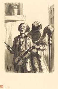 ストリートシンガー 作： Charles Maurand after Honoré Daumier