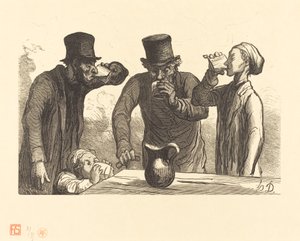 酒飲みの生理：四つの時代 作： Charles Maurand after Honoré Daumier