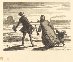 遅すぎる！ 作： Charles Maurand after Honoré Daumier