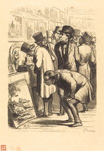 展示会当日のHotel Drouotの一室 作： Charles Maurand after Honoré Daumier
