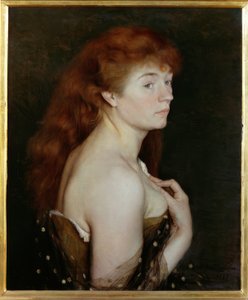 若い赤髪の女性の肖像画 作： Charles Maurin