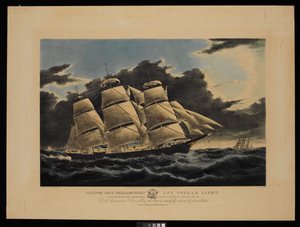 1854年12月、13日11時間でリバプールのドックに入港した。 作： Charles & Mcfarlane Duncan (1818 1865) Parsons