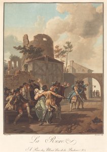 La Rixe The Brawl、c。 1792年。 作： Charles Melchior Descourtis