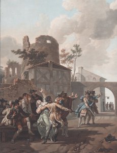 The Brawl La Rixe、ca。 1792年。 作： Charles Melchior Descourtis