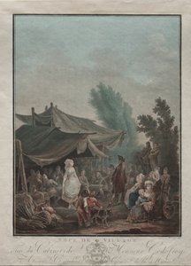 村の結婚式、1785年。 作： Charles Melchior Descourtis