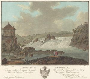 シャフハウゼンの滝 作： Charles Melchior Descourtis after Friedrich Rosenberg after Johann Heinrich Troll