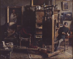 画家ジュール・ランボーのアトリエ 作： Charles Mertens