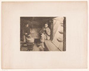 船倉で休む二人の男
