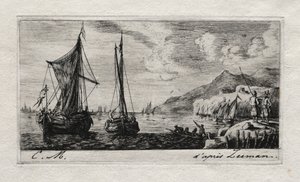 カレー-フラッシングボート、1850年。 作： Charles Meryon