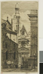 聖エティエンヌ ドゥ モン教会、パリ 作： Charles Meryon